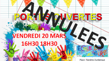 ECOLE DE L’EVRE – ANNULATION DES PORTES OUVERTES