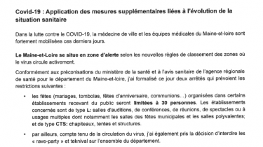 Interdiction des rassemblements de plus de 30 personnes