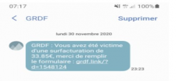 Campagne de SMS frauduleuse au nom de GRDF