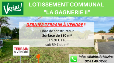 La Gagnerie – Un dernier terrain est à vendre !