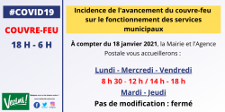 Mairie et Poste – Modification des horaires d’ouverture