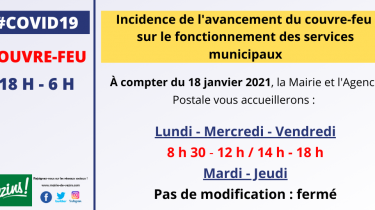 Mairie et Poste – Modification des horaires d’ouverture