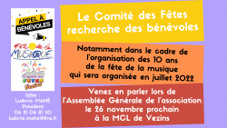 Comité des Fêtes appel à bénévoles