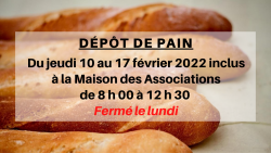 Congés boulangerie – Ouverture du dépôt de pain