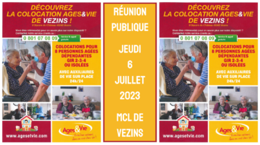RÉUNION PUBLIQUE AGES & VIE – JEUDI 6 JUILLET 2023