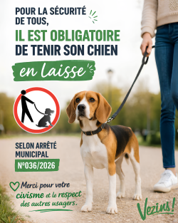 Obligation chiens tenus en laisse