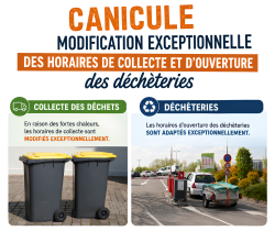 Modification horaires déchèteries et collecte des déchets
