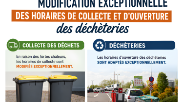 Modification horaires déchèteries et collecte des déchets